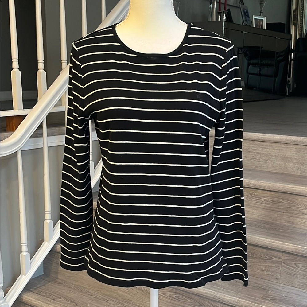 Lauren Ralph Lauren Black and White Long Sleeve Tee
